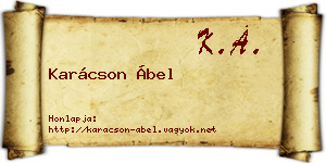 Karácson Ábel névjegykártya